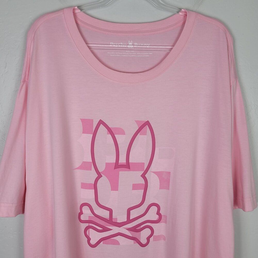 Psycho Bunny Size 4XL Pima Cotton T-Shirt Graphic Tee Short Sleeve Pink - Picture 3 of 16